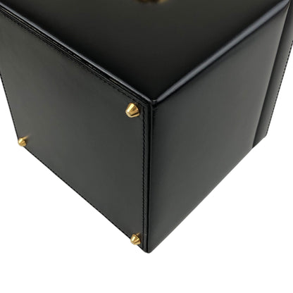 LOEWE Logo Front Lock Small Handbag Vanity bag Black Vintage ttbuhr