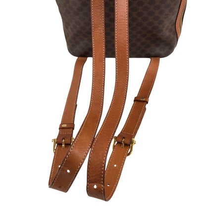 CELINE Macadam 圓形標誌吊飾背包棕色復古 idh7rg