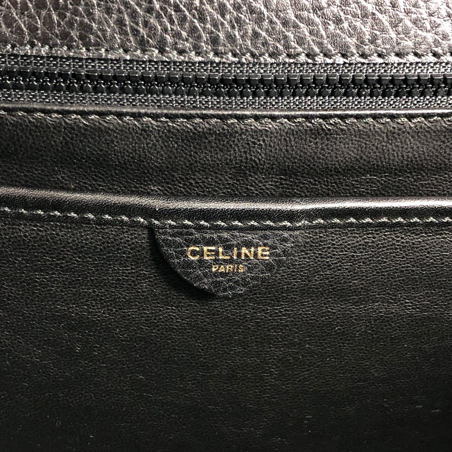 CELINE Gancini Handbag Black Vintage b8e6px