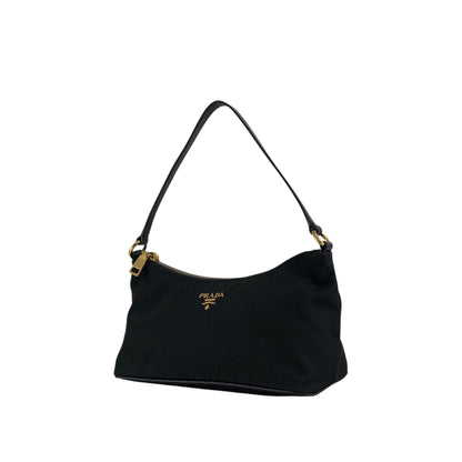 PRADA Logo Small Handbag Black Vintage 4kewfr