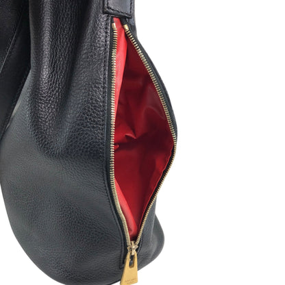 CELINE Toggle Clasp Drawstring Shoulder bag Black Vintage mgyxeh
