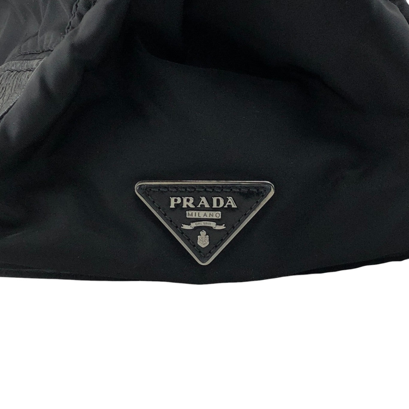 PRADA Triangle Logo Handbag Totebag Black Vintage wd67a4
