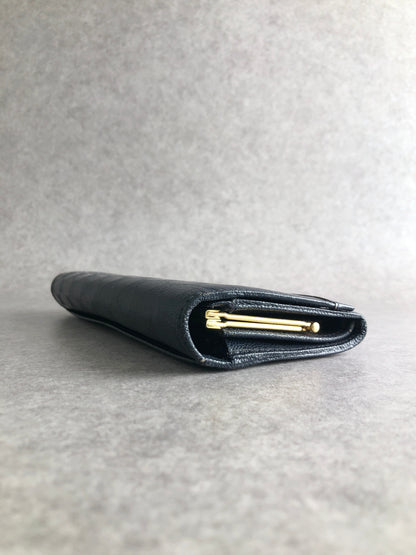 CELINE Blason Long Wallet Navy Vintage c6vgf5