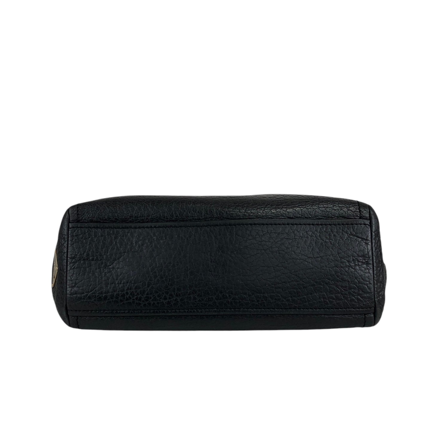 PRADA Triangle Logo Metal Clasp Handbag Black Vintage caemtz