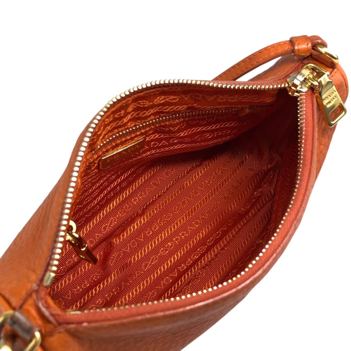 PRADA Logo Small Shoulder bag Camel Vintage ba47rx