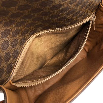 CELINE Macadam Front Buckle Shoulder bag Brown Vintage cabjde