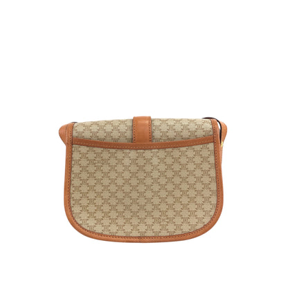 CELINE Macadam Front Buckle Shoulder bag Beige Vintage dw7z6k
