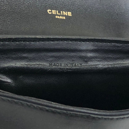 CELINE Triomphe Shoulder bag Black Vintage g3k6b3