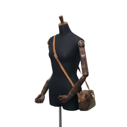 CELINE Macadam Gancini Shoulder bag Brown Vintage jcyy3u