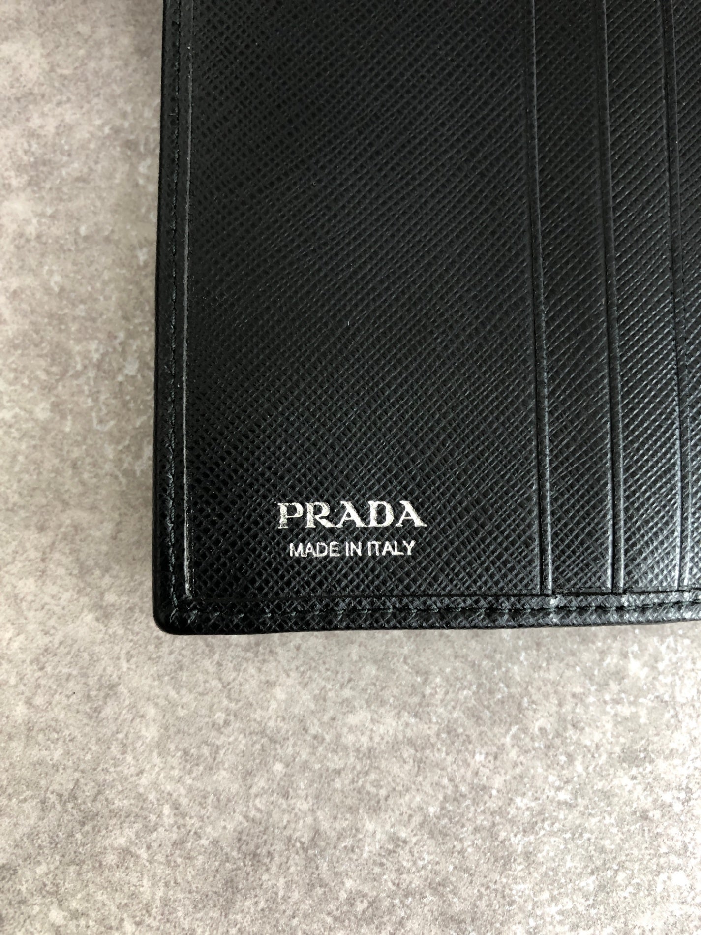 PRADA Tessuto Triangle Logo Folded Wallet Black Vintage bg5sit