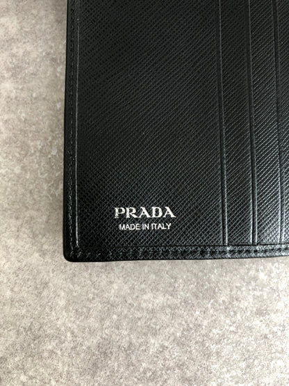 PRADA Tessuto Triangle Logo Folded Wallet Black Vintage bg5sit