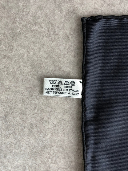 CELINE Silk  Scarf White×Black Vintage 8h2tdm