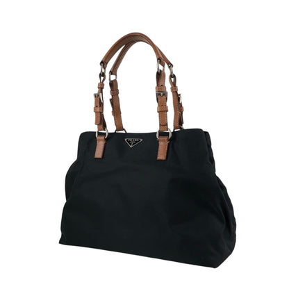 PRADA Triangle Logo Handbag Black Vintage 3gbhv8
