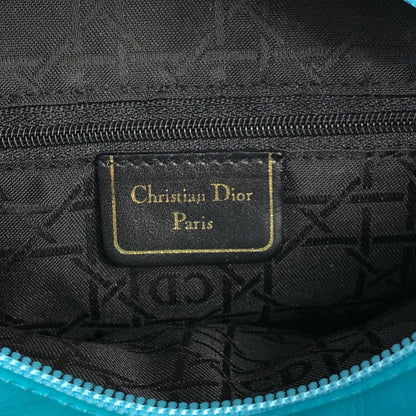 Christian Dior CD Logo Charm Crossbody Shoulder bag Blue Vintage faf6r2