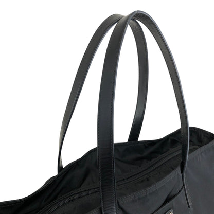 PRADA Tessuto Triangle Logo Totebag Black Vintage naaxd3