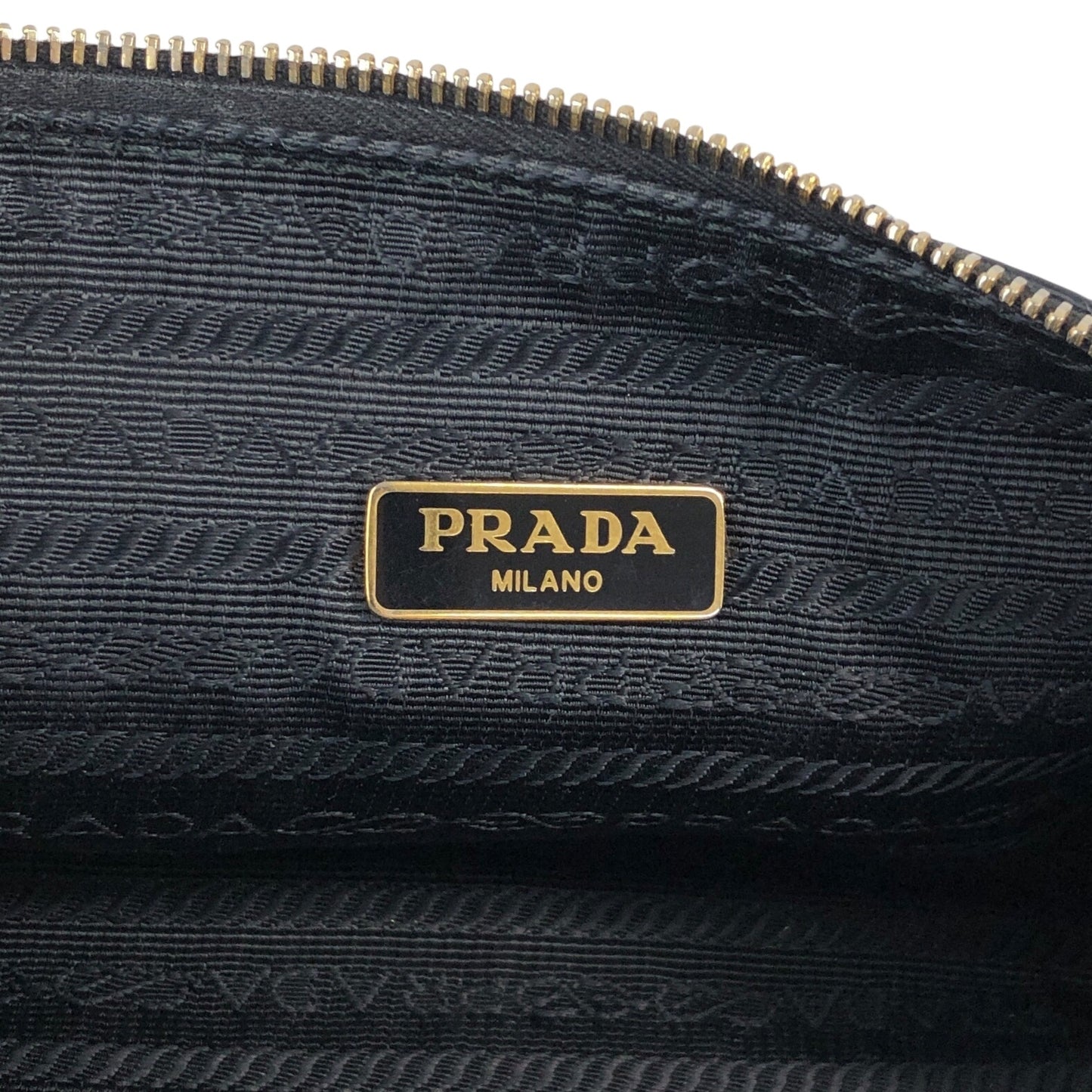 PRADA Logo Small Handbag Pouch Black Vintage h32dzg