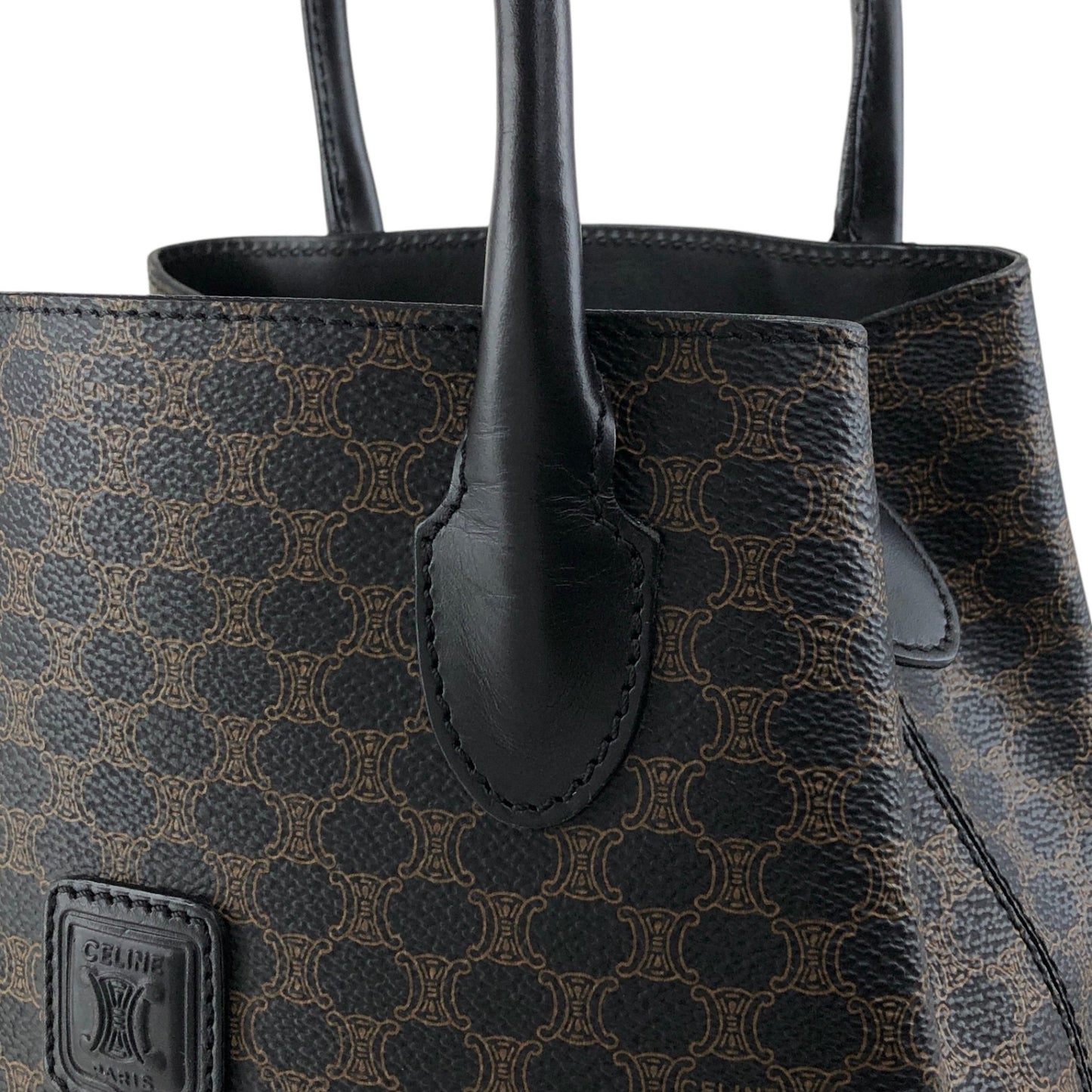 CELINE Macadam Blason Handbag Totebag Black Vintage ypkjyr