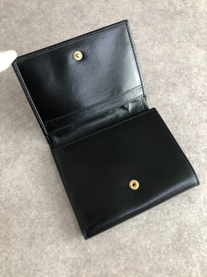 CELINE Horse Carriage Trifold Wallet Black Vintage 4azh3v