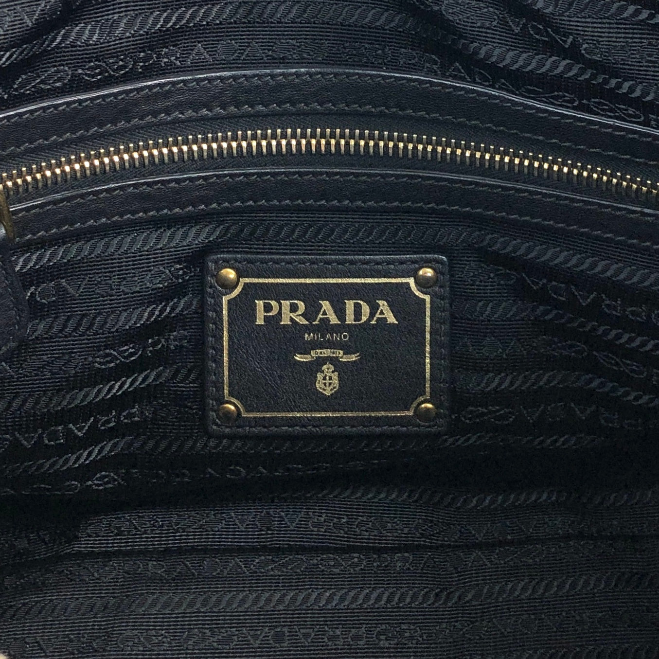 PRADA Logo Two-way Small Boston bag Shoulder bag Black Vintage h5k5fy