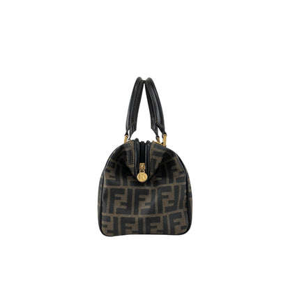 FENDI Zucca Logo Two-way Handbag Shoulder bag Boston bag Black Vintage yh8esb