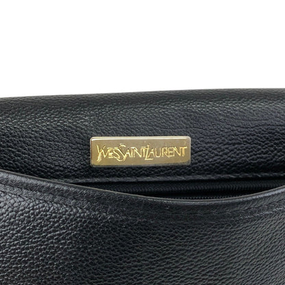 Yves Saint Laurent YSL Logo Flap Shoulder bag Black Vintage hrxn3f