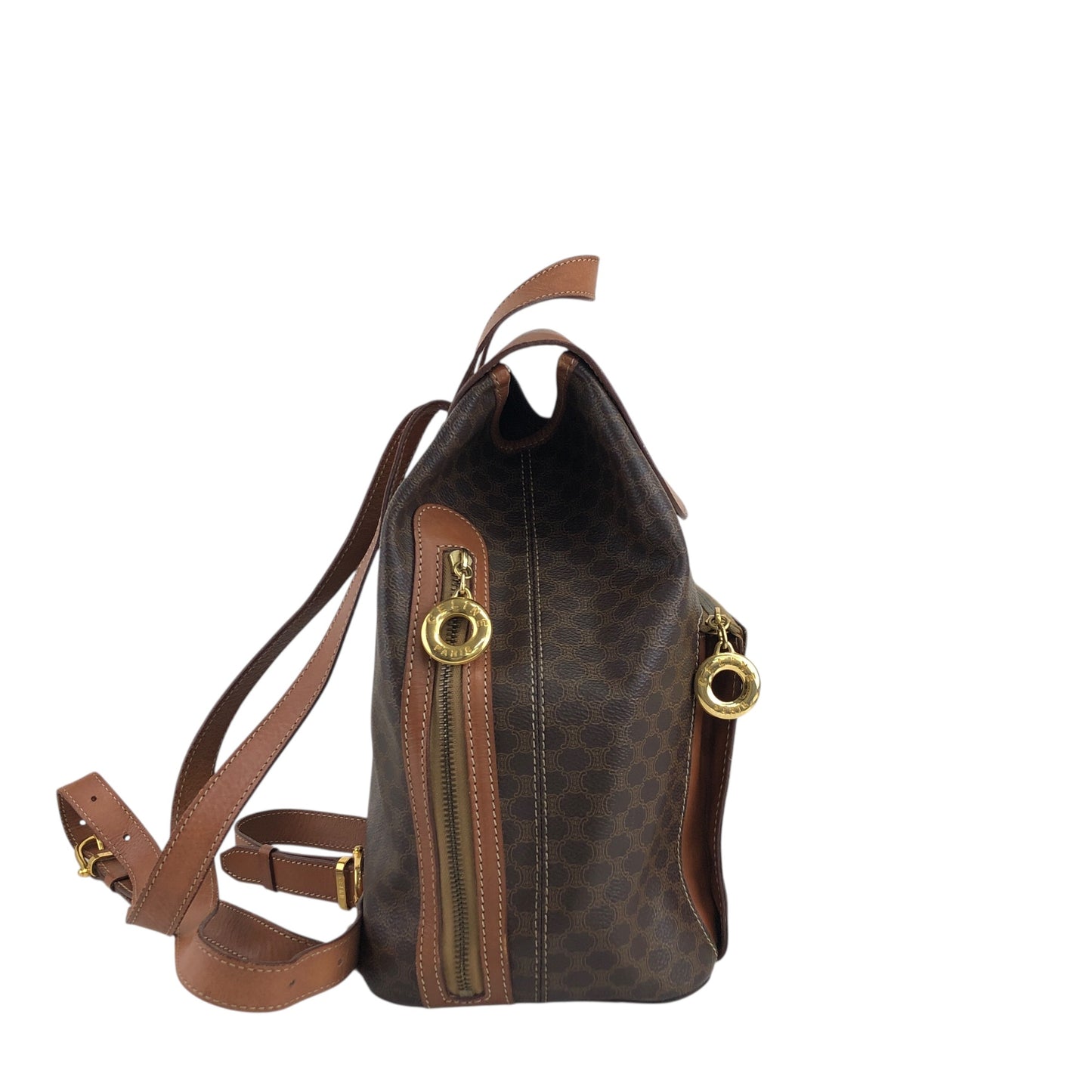 CELINE Macadam Charm Backpack Brown Vintage jz6ee6