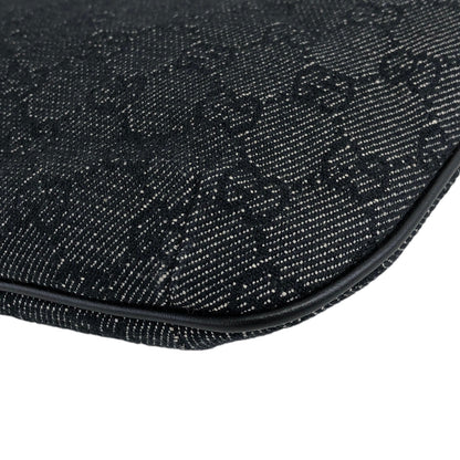 GUCCI GG Canvas Leather Small Handbag Hobobag Black Vintage 2egrki