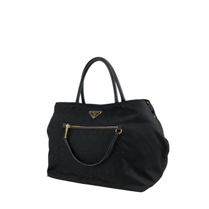 PRADA Tessuto Triangle Logo Two-way Handbag Shoulder bag Black Vintage 2krwdw