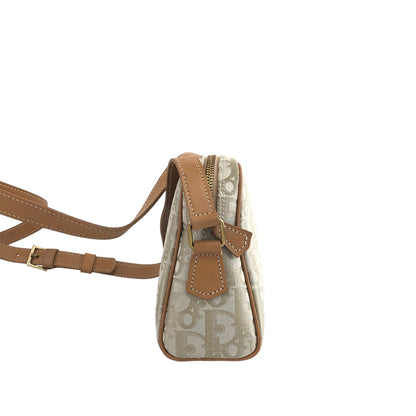 Christian Dior  Trotter  Jacquard Leather Shoulder bag Beige Vintage  wgf86n