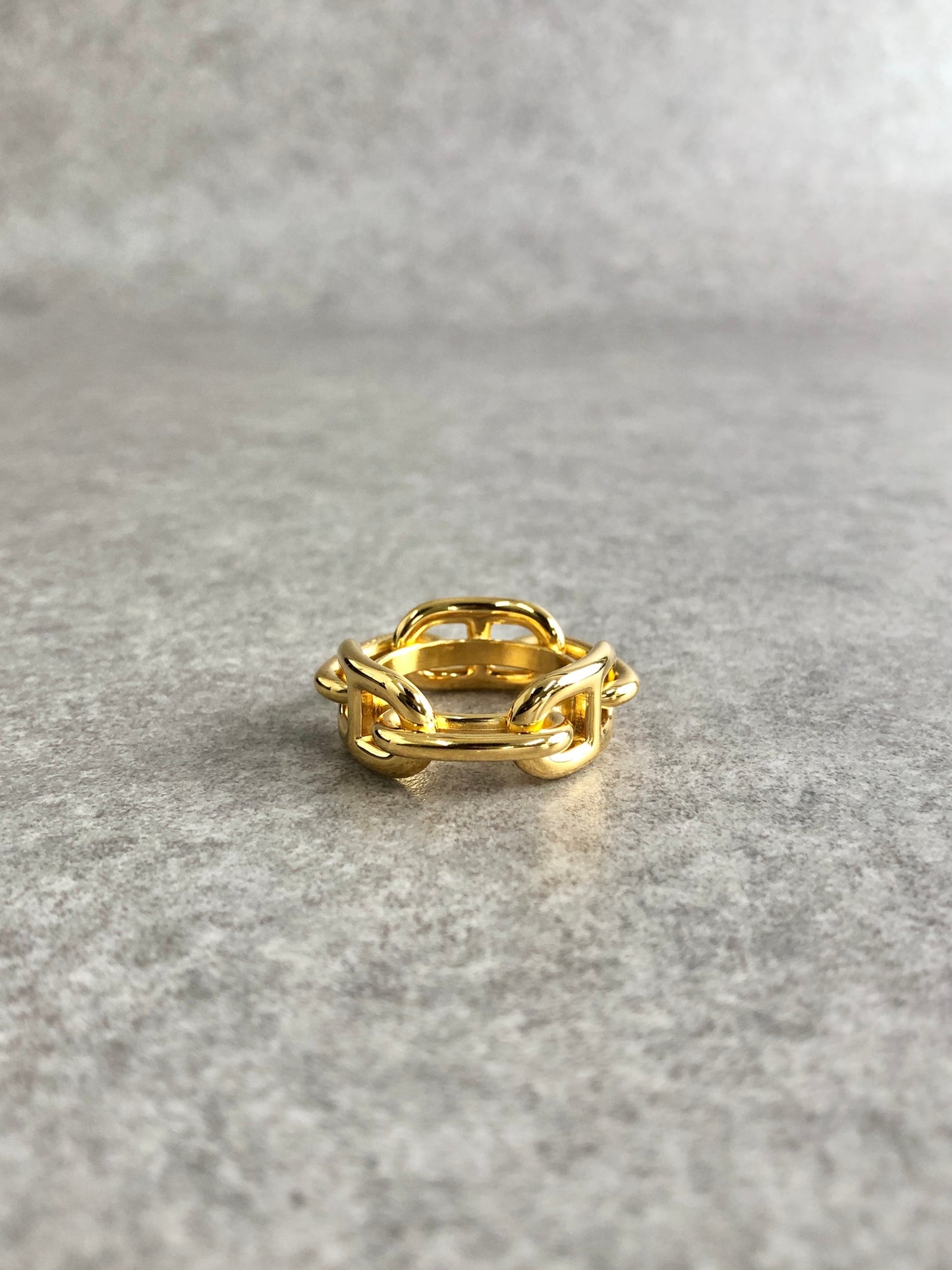 HERMES Chaine d'ancre Scarf Ring Gold Vintage kvk8ui