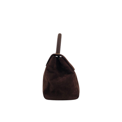 PRADA Logo Handbag Brown Vintage 8st8tj