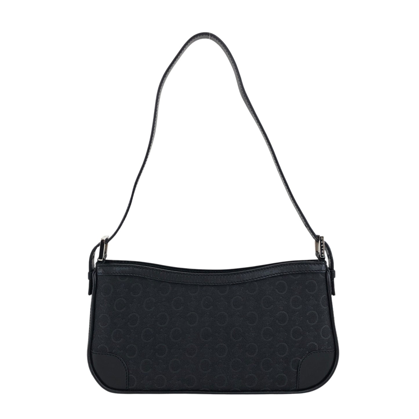 CELINE Macadam Shoulder bag Hobobag Black Vintage ddgif4
