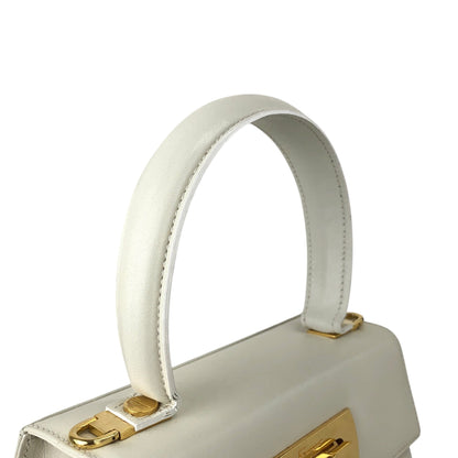 Salvatore Ferragamo Gancini Two-way Handbag Shoulder bag White Vintage d37hra