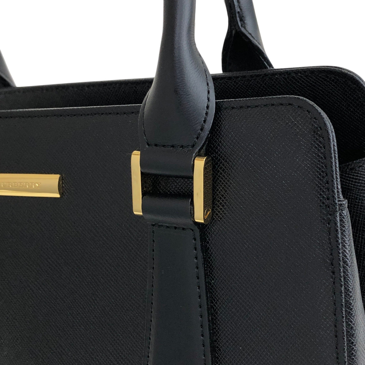 BURBERRY Logo Handbag Black Vintage imtu4e