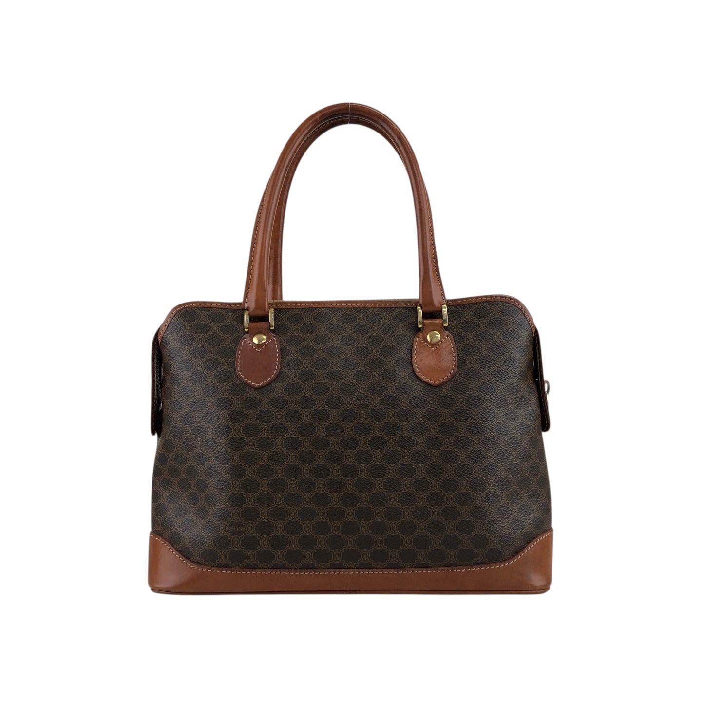 CELINE Macadam Blason Handbag Brown Vintage yry5hb