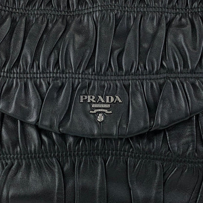 PRADA Logo Lock Chain Shoulder bag Black Vintage v87v8v