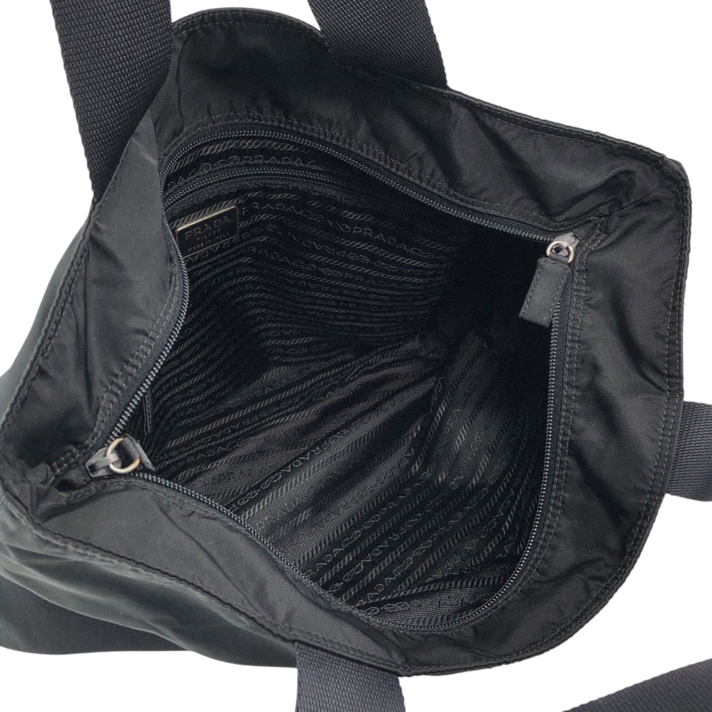 PRADA Tessuto Triangle Logo Totebag Black Vintage f5d8z2