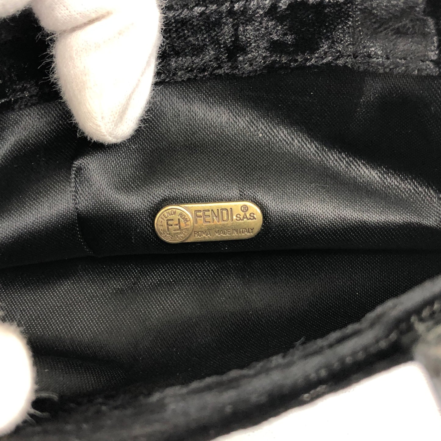 FENDI Logo Tassel Two-way Shoulder bag Black Vintage jw2uf7