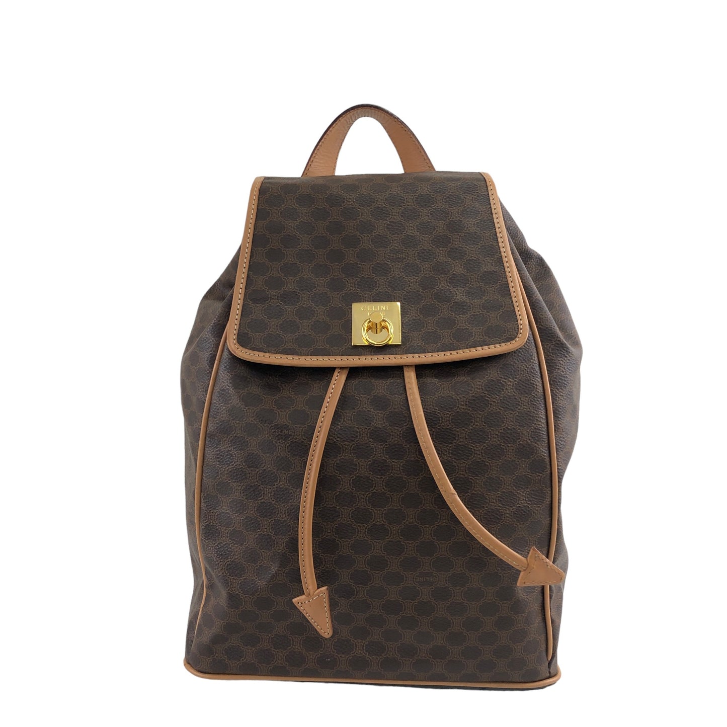 CELINE Macadam Gancini Backpack Brown Vintage pgr4hj