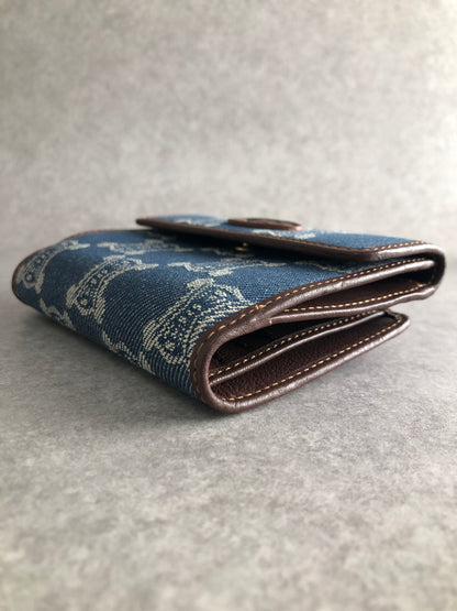 CELINE Triomphe Folded Wallet Navy Vintage vwdke2