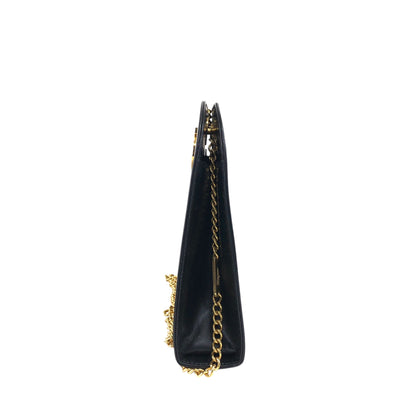 Salvatore Ferragamo Gancini Chain Shoulder bag Black Vintage zhmyy2