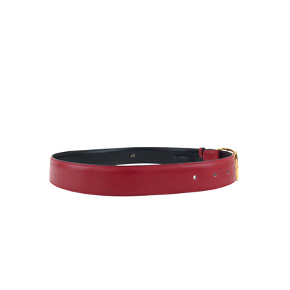 CELINE Carriage Belt Red Vintage 666k25