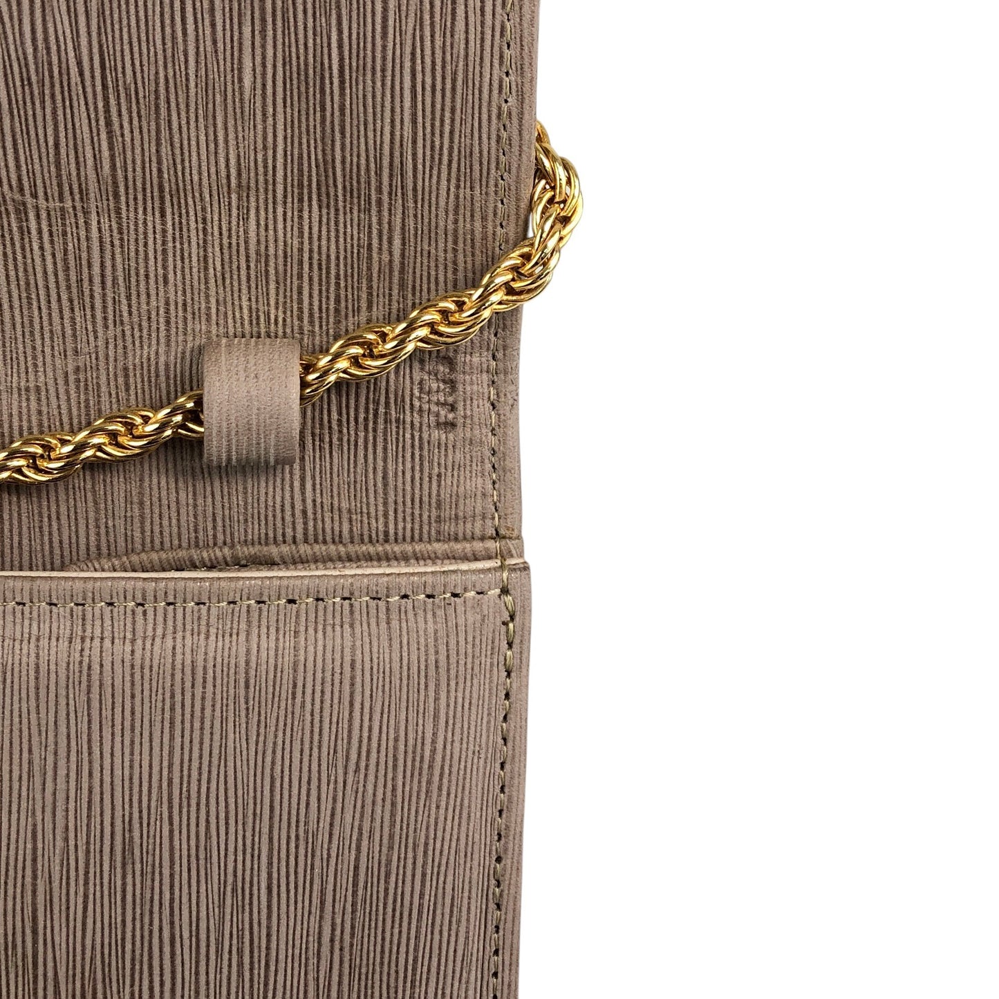 CELINE Triomphe Rhinestone Chain Shoulder bag Beige Vintage x4sgdj