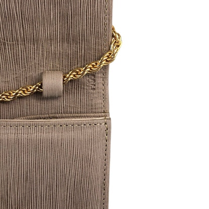 CELINE Triomphe Rhinestone Chain Shoulder bag Beige Vintage x4sgdj