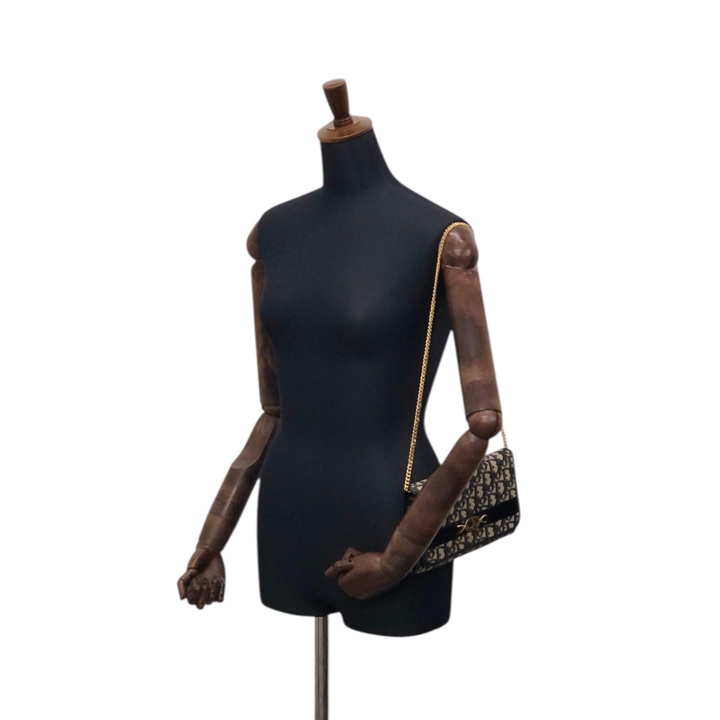 Christian Dior Trotter Chain Shoulder bag Navy Vintage rphic5