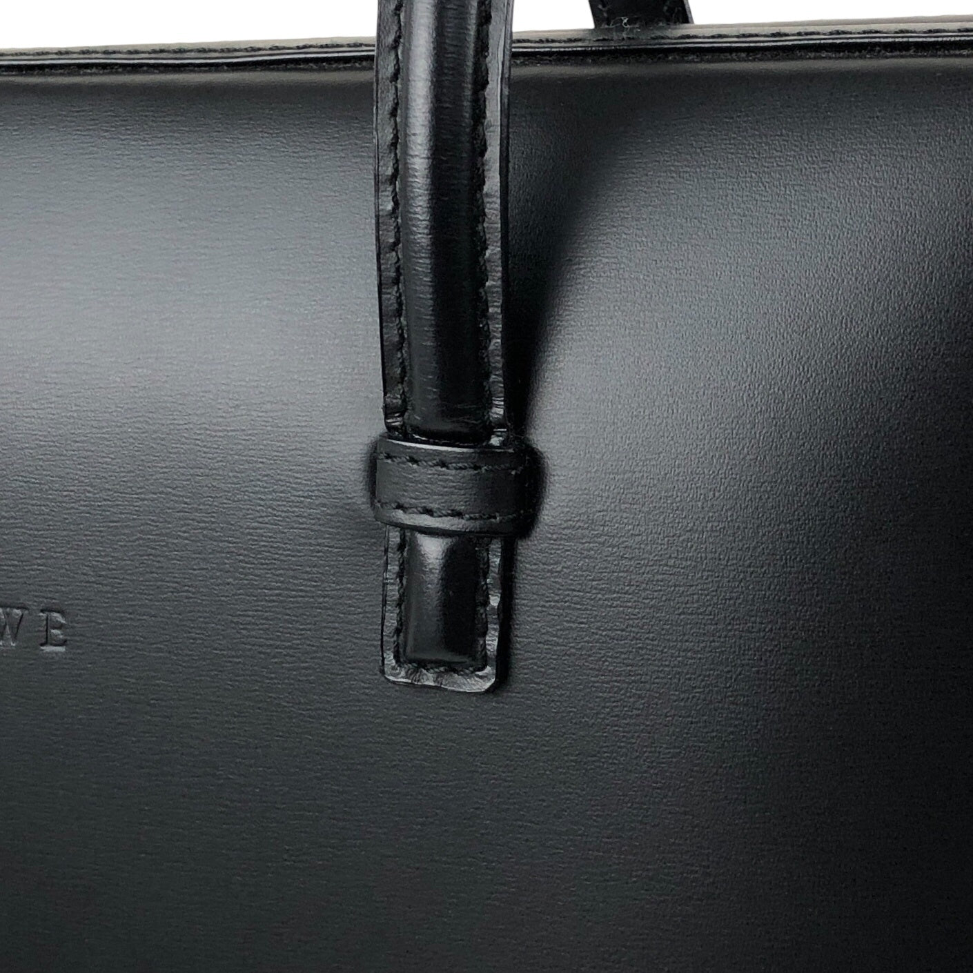 LOEWE Logo Embossed Handbag Black Vintage ru2436