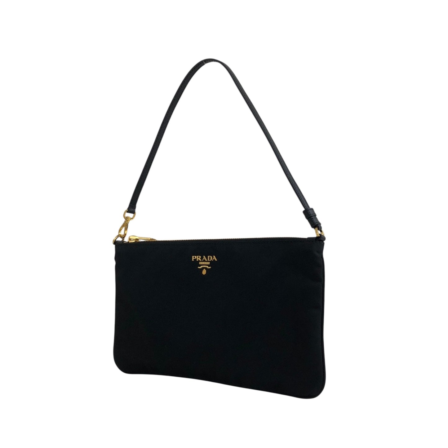 PRADA Logo Shoulder bag Black Vintage w5h4j5