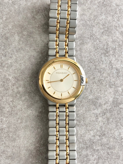 Yves Saint Laurent Watch Silver×Gold 107814 Vintage jzg86r