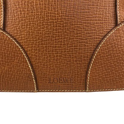 LOEWE Logo Embossed Handbag Boston bag Brown Vintage u2gt6p