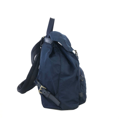 PRADA Triangle Logo Nylon Leather Backpack Navy Vintage 8jeijv